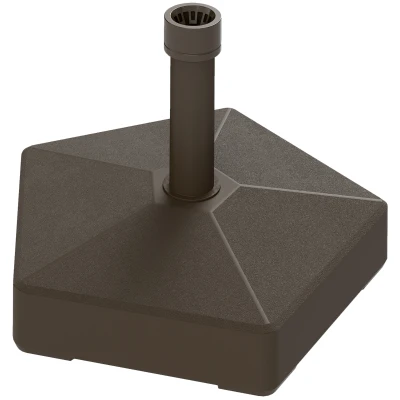 Outsunny Patio Umbrella Base Holder, Heavy Duty Outdoor Umbrella Stand Base, Poolside, Brown