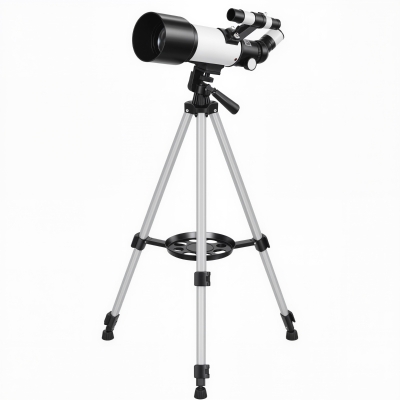 Outsunny Telescope for Adults, 70 mm Aperture 400 mm Refractor Telescope with 40X/16X, Adjustable Tripod, Bag, White