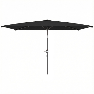 Outsunny 6.4 x 9.7ft Rectangle Aluminum Tilt Patio Umbrella, Garden Market Parasol, Outdoor Sunshade Canopy with Crank, Black