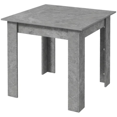 HOMCOM Square Dining Table, Modern Dining Room Table with Faux Cement Effect, Space Saving Small Kitchen Table, Cement Grey