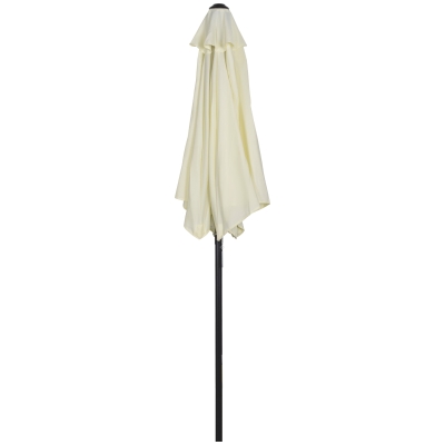 Outsunny 6.6FT Patio Umbrella, Outdoor Parasol with 6 Solid Ribs, Cream White