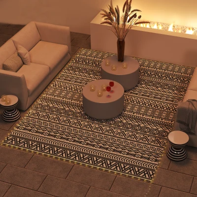 Outsunny 12' x 9' Outdoor Reversible Patio Rug with USB Lights