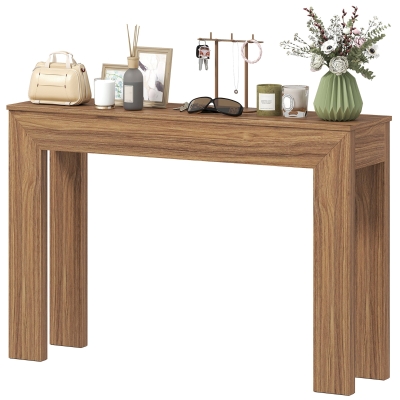 HOMCOM Modern Walnut 47" Narrow Console Table