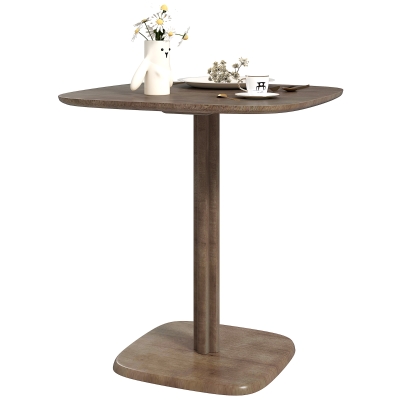 HOMCOM Dining Table for 4 People - Modern Kitchen Table with Wood-Effect Top, 27.6" x 27.6", Dark Brown