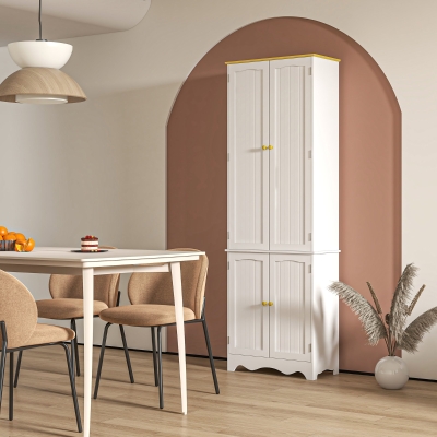 HOMCOM Freestanding Storage Cabinet, Kitchen Pantry Cabinet with 4 Shelves, 4 Doors, Kitchen Storage Cabinets for Dining Room
