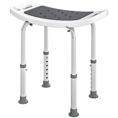 HOMCOM Height Adjustable Shower Chair Padded Bath Seat for Senior,
