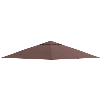 Outsunny 10' x 10' Square Gazebo Canopy Replacement UV Protected Top Cover Sun Shade Coffee