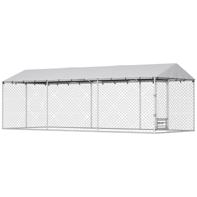 PawHut Outdoor Dog Kennel w/ UV-Resist Cover & Lockable Door, 20ft
