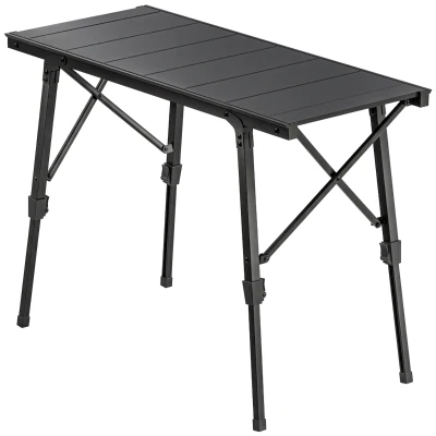 Outsunny Folding Picnic Table Heavy Duty Camping Table with Removable Plates Non-slip Feet for Outdoor BBQ