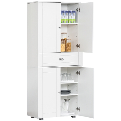HOMCOM 72" Freestanding Kitchen Pantry Cabinet, White