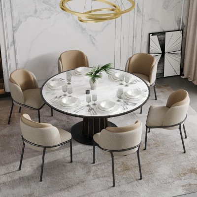 Set of 6 Minimalist Dining Chairs with Ergonomic Contoured Backrest, Durable Chairs Set with Solid Frame, 21.5'' L x 21.5'' W x 33.5'' H, Beige