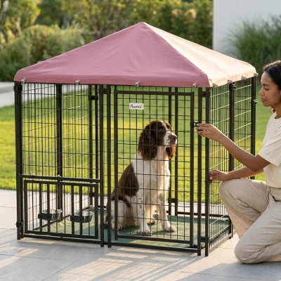 Dog Kennel 4.6' x 4.6' x 5' Red