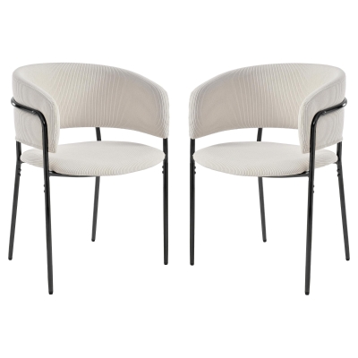 Modern Corduroy Side Chair with Ergonomic Curved Back, Minimalist Lounge Chair for Living Room, 30.5" L x 21.5" W x 19.5" H, Beige