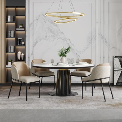 Set of 4 Stylish Dining Chairs with High-Density Foam Seats, Ergonomic chair Set with Anti-Slip Feet, 21.5'' L x 21.5'' W x 33.5'' H, Beige