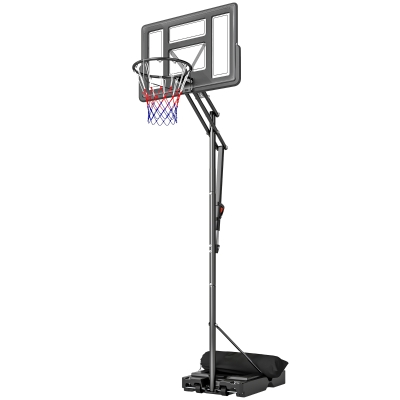 Soozier Basketball Hoop, 7.7 FT to 10 FT Adjustable, Portable Basketball Goal with 43'' Shatterproof Backboard,Fillable Base