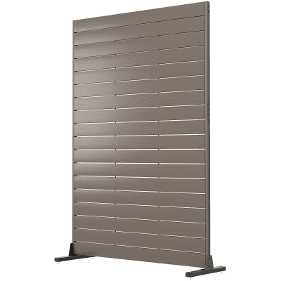 Outsunny Outdoor Privacy Screen, 47"x68" HDPE Fence with Stand, Brown