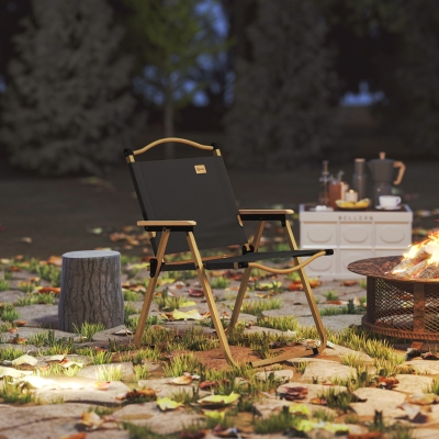 Outsunny Camping Chair, Lightweight Folding Chair, Portable Armchair, Excellent for Festivals, Fishing, Dark Grey