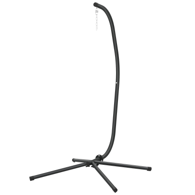 Outsunny Hanging Egg Chair Stand Only, Heavy Duty Hammock Chair Stand, 330lbs Weight, Black