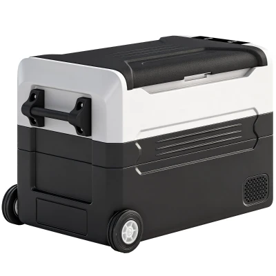 Outsunny 12 Volt Car Refrigerator, 42QT Car Fridge with App Control, 12/24V DC and 100-240V AC, Black