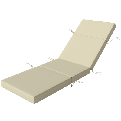 Outsunny Outdoor Chaise Lounge Cushion, 4" Thick, 26" x 80", Cream White