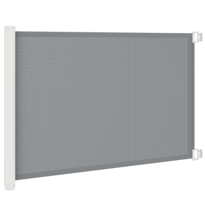 PawHut Retractable Pet Safety Barrier Gate, Flexible and Extensible for Stairways Doorways Hallways, Grey