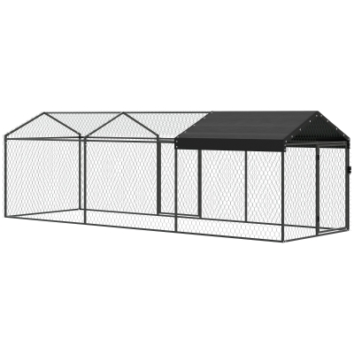 PawHut Large Metal Chicken Coop with Waterproof Cover, Outdoor Cage