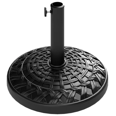 Outsunny Patio Umbrella Base, 26 lbs Concrete Heavy Duty Umbrella Stand, Round Patio Umbrella Holder, Φ18.7" x 12.6" H Black