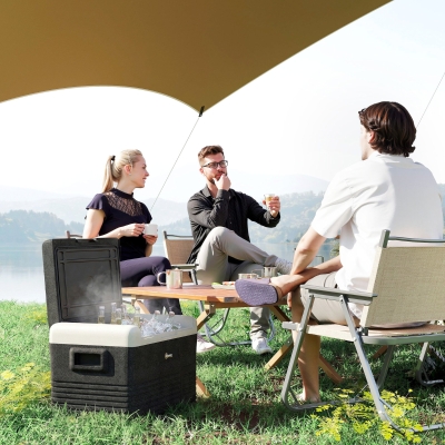 Outsunny 12 Volt Car Refrigerator, 32QT Car Fridge Electric Cooler, 12/24V DC and 100-240V AC, -68-68 ℉, Portable Refrigerator