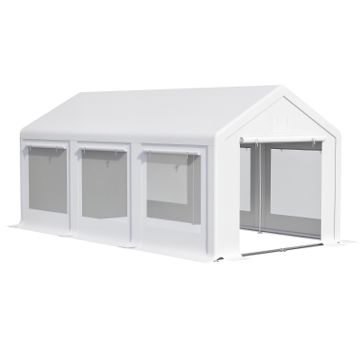 Outsunny 20' x 10' Party Tent Canopy, Gazebo Tent with 6 Removable Side Walls and Windows for Outdoor Event, White