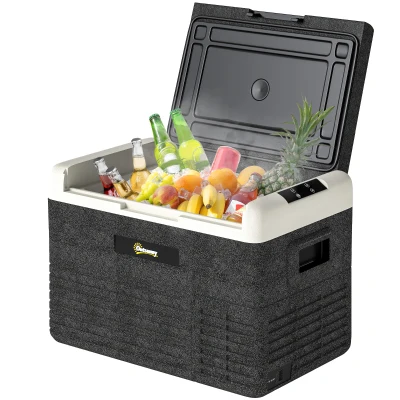 Outsunny 12 Volt Car Refrigerator, 32QT Car Fridge Electric Cooler, 12/24V DC and 100-240V AC, -68-68 ℉, Portable Refrigerator