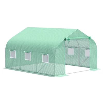 Outsunny Outdoor Greenhouse Walk-In Greenhouse Portable Greenhouse Canada Garden Plant Flower Seed Greenhouse W/ Premium Steel Frame