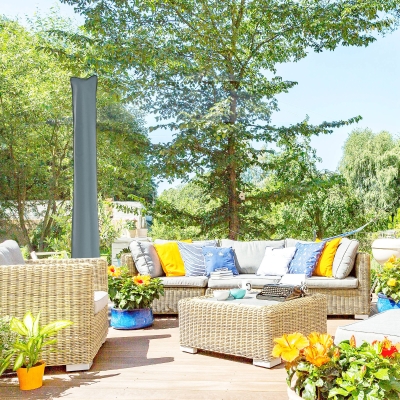 Outsunny Parasol Cover, Patio Cantilever Cover, Banana Umbrella Cover with Zipper, Grey