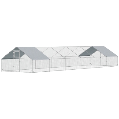 PawHut Large Outdoor Chicken Coop with Waterproof Cover, 39' x 10' x 6.4'