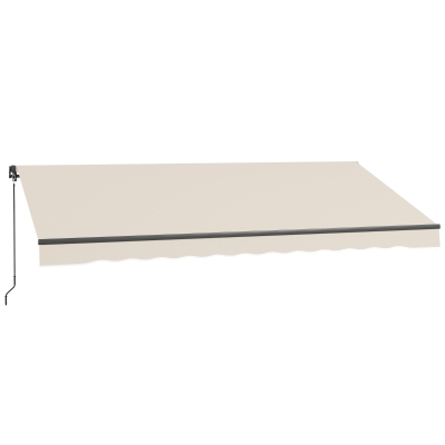 Outsunny 13' x 10' Retractable Awning, UV Resistant, Beige