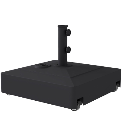 Outsunny Patio Umbrella Base with Wheels, 134 lbs, Black