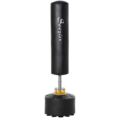 Soozier Freestanding Boxing Punch Bag Stand, Height Adjustable, with Fillable Base, Absorption Springs, Suction Cups