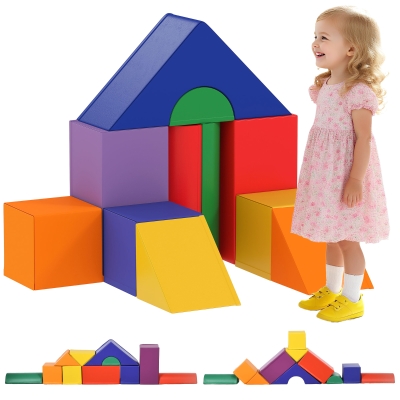 Soozier 11-Piece Foam Climbing Blocks Playset for Toddlers