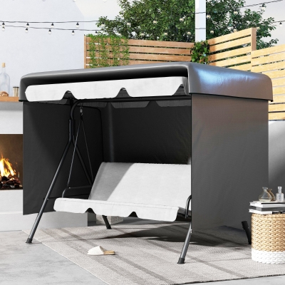 Outsunny 3-Seater Patio Swing Cover, Outdoor Garden Furniture Protection Hammock Glider Cover, Waterproof Dustproof Windproof, 85" x 61" x 59", Dark Grey