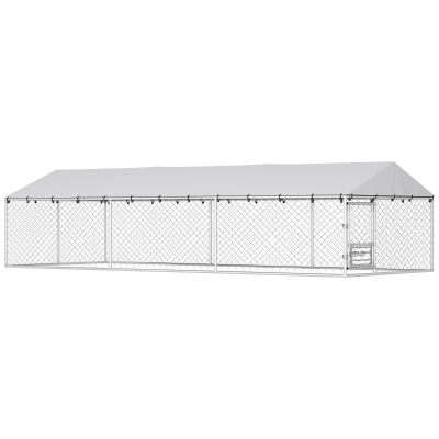 PawHut Outdoor Dog Kennel w/ UV-Resist Cover & Lockable Door, 20ft