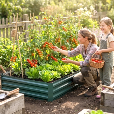 Outsunny 95" x 36" x 12" Galvanized Raised Garden Bed, Easy DIY and Cleaning for Growing Flowers, Herbs, Succulents, Green