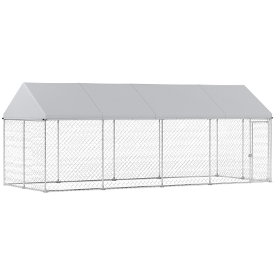 PawHut Heavy-Duty Outdoor Dog Kennel with Waterproof Roof, 20' x 7.5' x 8'