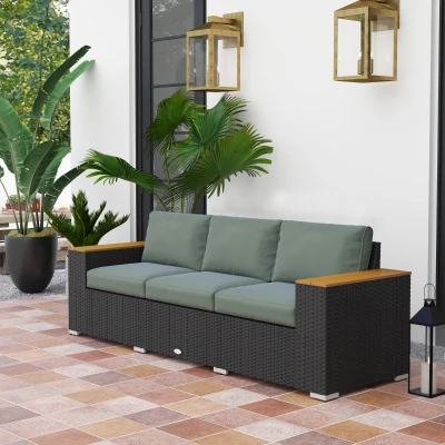 Outdoor Patio Sofa 89" x 27.5" x 28.25" Dark Gray
