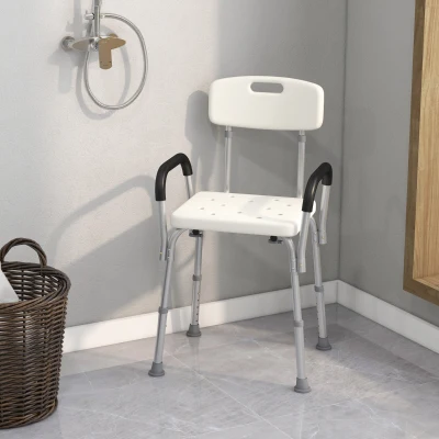 HOMCOM Adjustable Shower Chair, Medical Bath Bench for Seniors