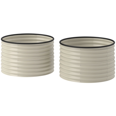 Garden Bed Set Φ35.4" x 22" H Cream White