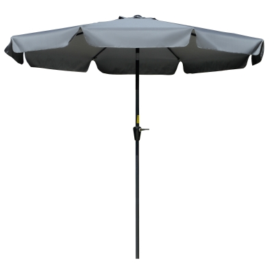 Outsunny 8.5 ft Outdoor Market Table Umbrella, Round Patio Umbrella with Tilt and Crank for Garden, Backyard, Deck, Dark Grey
