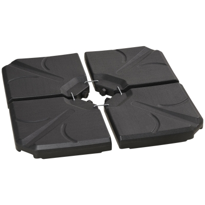 Outsunny 4-Piece Patio Umbrella Base, 123 lb. Water/Sand Weight, Black
