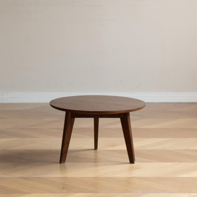 Mid Century Coffee Table with 2-Tier Design & Non-Toxic Finish, 23.5″ L x 23.5″ W x 13.5″ H, Oak
