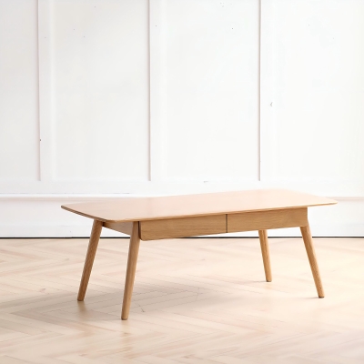 Modern Coffee Table with Mortise-and-Tenon Construction, 39.5″ L x 19.5″ W x 17.5″ H, Oak