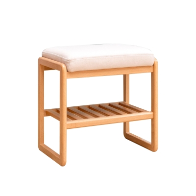 Versatile Shoe Bench with Memory Foam Cushion, 23.5″ L x 12″ W x 16.5″ H, Natural