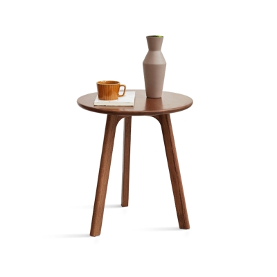 Stylish End Table with 3-Leg Stable Design & Non-Slip Pads, 17.5″ L x 17.5″ W x 19.5″ H, Walnut